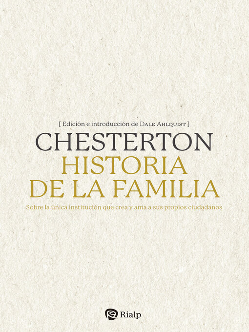 Title details for Historia de la familia by G.K Chesterton - Available